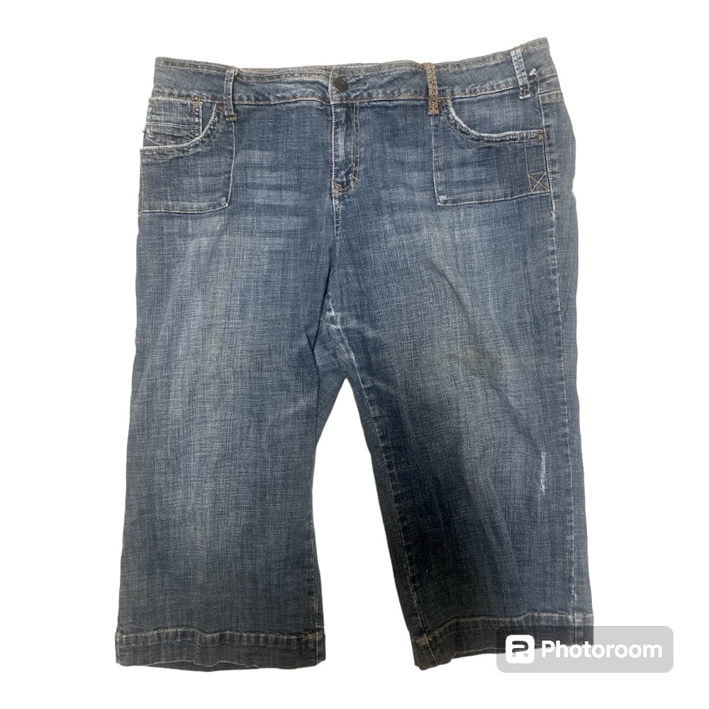 Hydraulic Capris Sz. 20 Woman’s Distressed Blue GUC